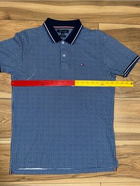 Tommy Hilfiger Ocean Mosaic Printed Short Sleeve Polo Shirt Blue Allure Geo Slim